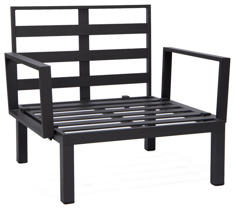 LeisureMod Hamilton 6-Piece Modular Patio Sectional Set With Cushion, Light Gray