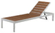 Benzara BM287736 Josh 76" Outdoor Chaise Lounger, White Aluminum Frame
