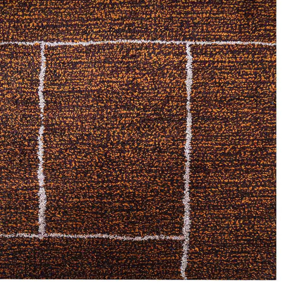 HAND KNOTTED LOOM SILK ECO-FRIENDLY RUGS-5'x8',Rectangle,Brown Beige,Geometric