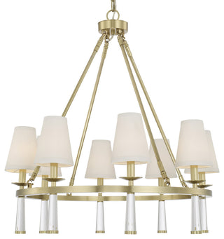 Crystorama 8867-AG, 8-Light Chandelier, Aged Brass