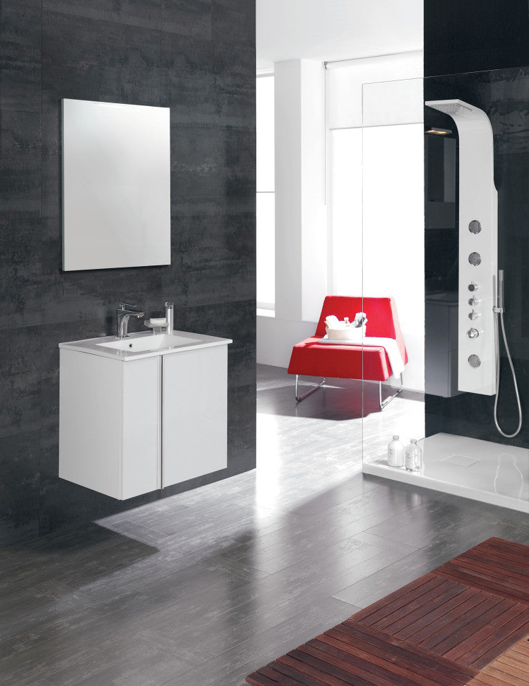 Royo Onix Collection Bathroom Vanity with Sink, Gloss White, 24" 2 Doors