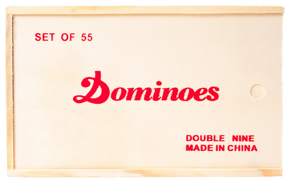 Premium Double Nine Dominoes With Wood Case, Set of 55