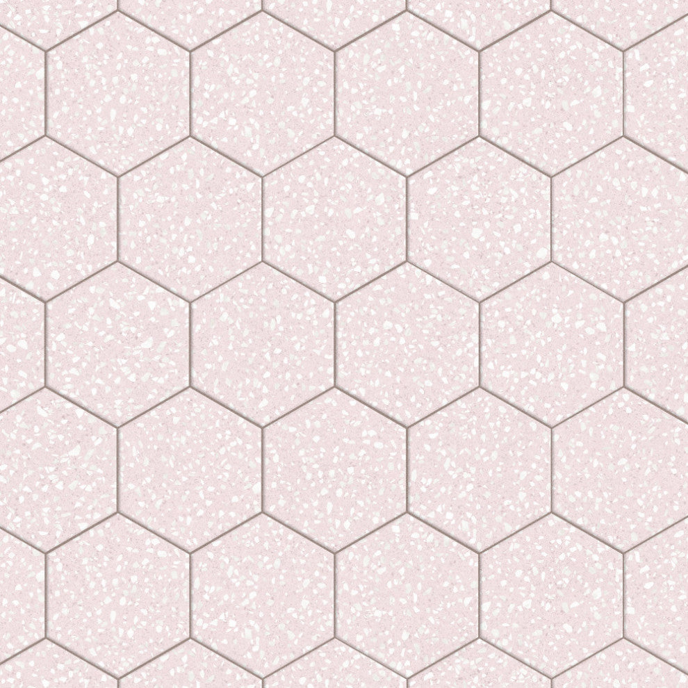 Venice Hex Sky Porcelain Floor and Wall Tile, Pink