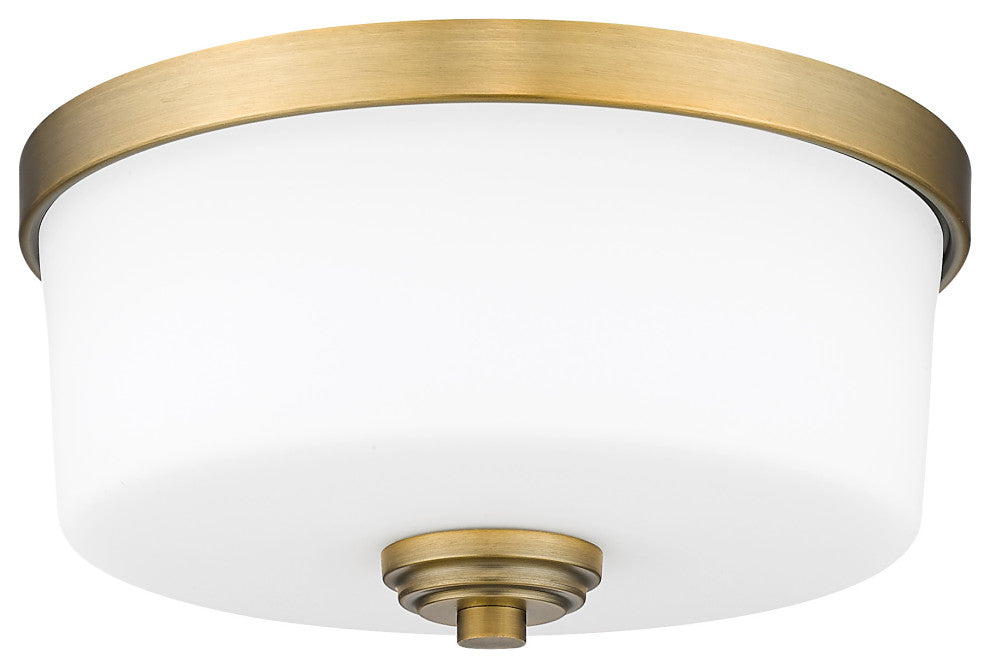 Zlite 220F2-HBR 2-Light Flush Mount, Etched White