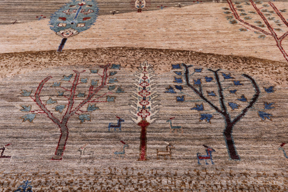 Hand Knotted Tribal Persian Gabbeh Rug 9' 1" X 12' 0" Q8167