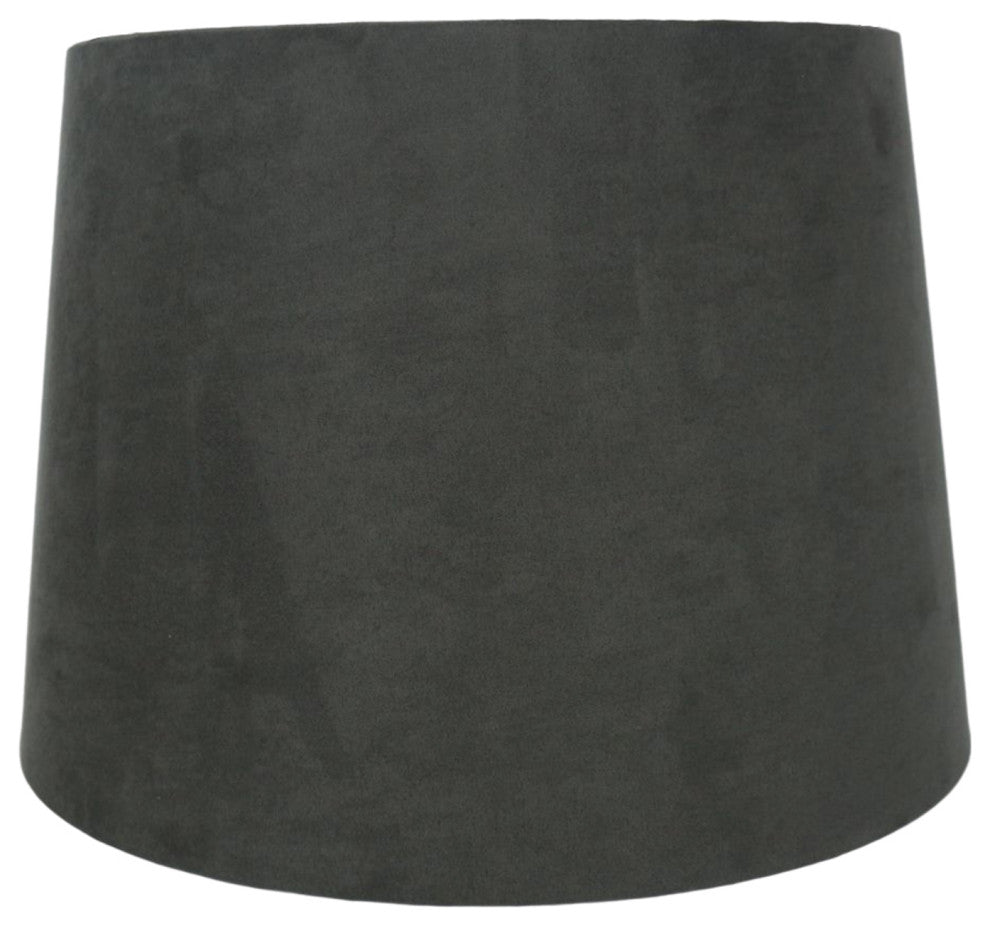 16" Suede Hardback Lamp Shade, Gray