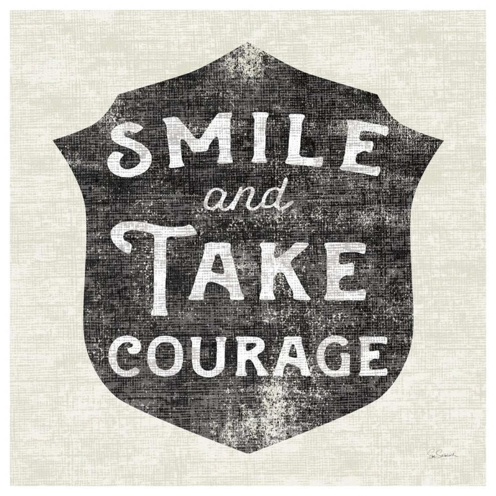 "Take Courage Black" Digital Paper Print by Sue Schlabach, 26"x26"