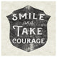"Take Courage Black" Digital Paper Print by Sue Schlabach, 26"x26"