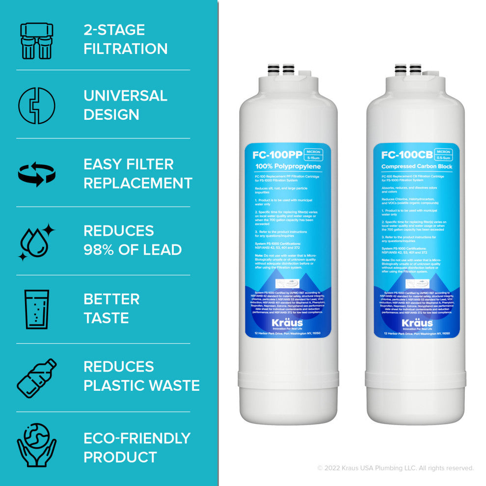 Purita 2-Stage Carbon Water Filtration, White