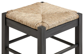 Square Rush Backless Counter Bar Stool, Charcoal Gray