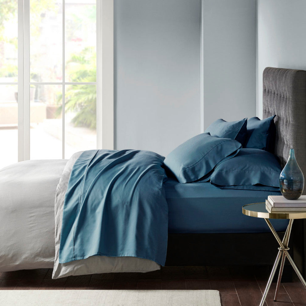 Madison Park 800 Thread Count Cotton-Blend Sateen 6-Piece Sheet Set, Teal
