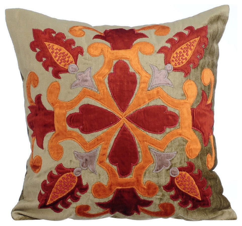 Green Decorative Pillow Covers 12"x12" Velvet, Vintage Is Back