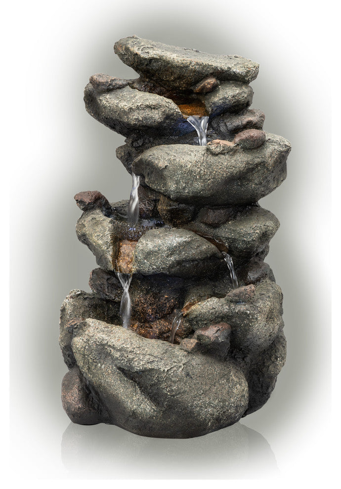 Rainforest Rock Fountain with LED Light