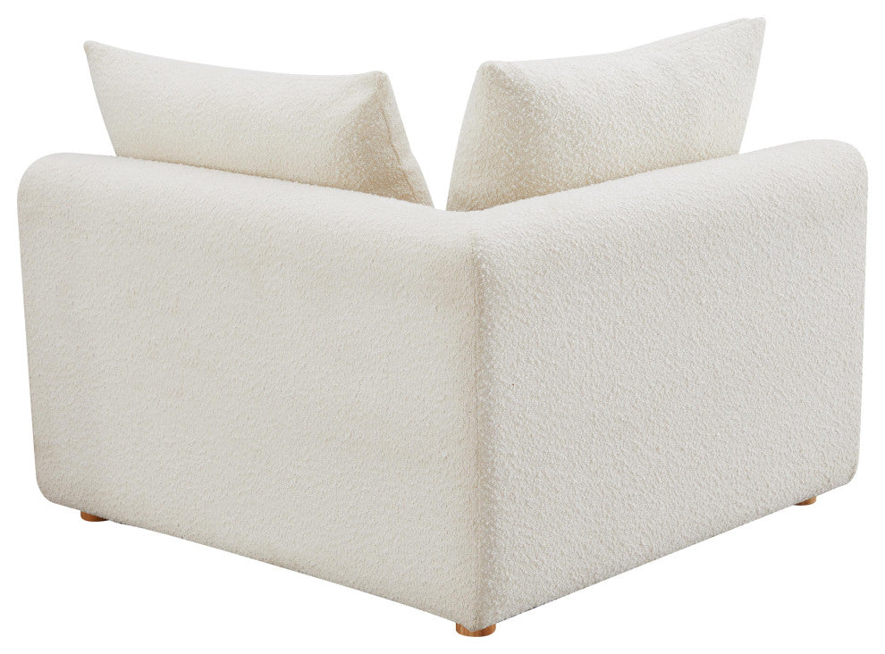 Hangover Upholstered Modular Corner Chair, Cream Boucle