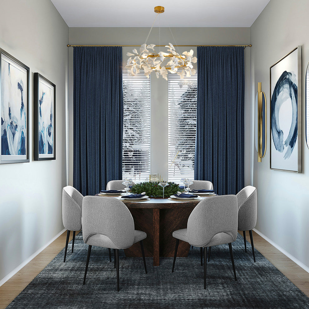 8-Light Brass Chandelier With Matte White Leaf Petals