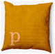 18" x 18" Modern Monogram Indoor/Outdoor Polyester Throw Pillow, Autumn Gold