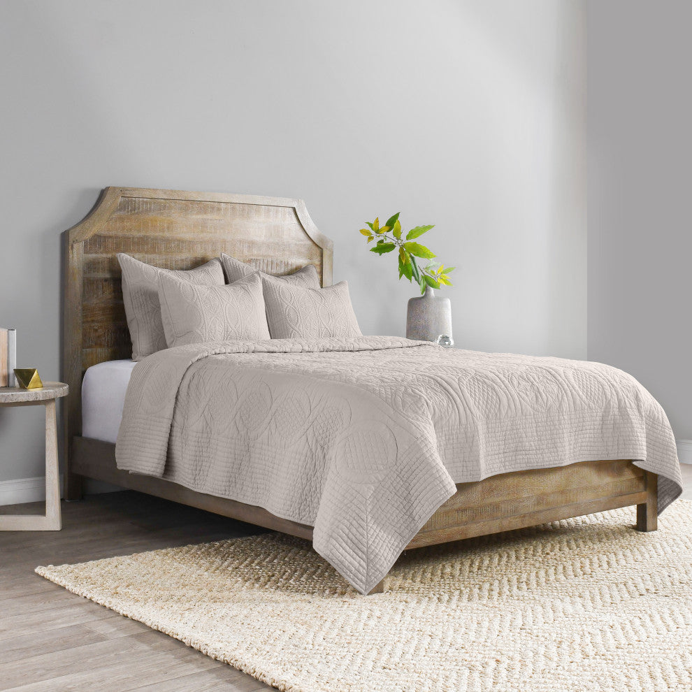 Anessa Linen Blend Quilt by Kosas Home, Beige, Queen