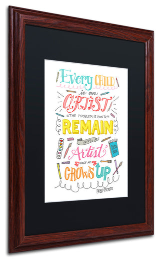 Elizabeth Caldwell 'Every Child Is An Artist' Art, Wood Frame, Black Mat, 16x20