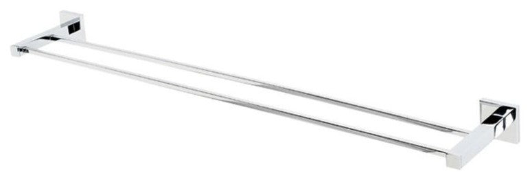 Alno Double Towel Bar Modern in Polished Chrome