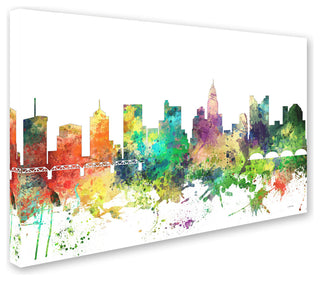 Marlene Watson 'Columbus Ohio Skyline SP' Canvas Art, 19"x12"