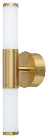 Palmera 1 2 Light LED Bath and Vanity Light White, Brushed Gold