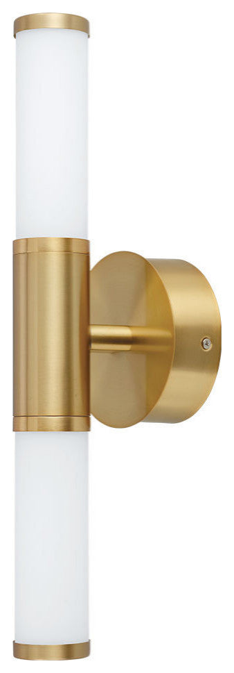 Palmera 1 2 Light LED Bath and Vanity Light White, Brushed Gold