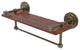 Que New 16" Wood Shelf with Gallery Rail and Towel Bar, Antique Brass