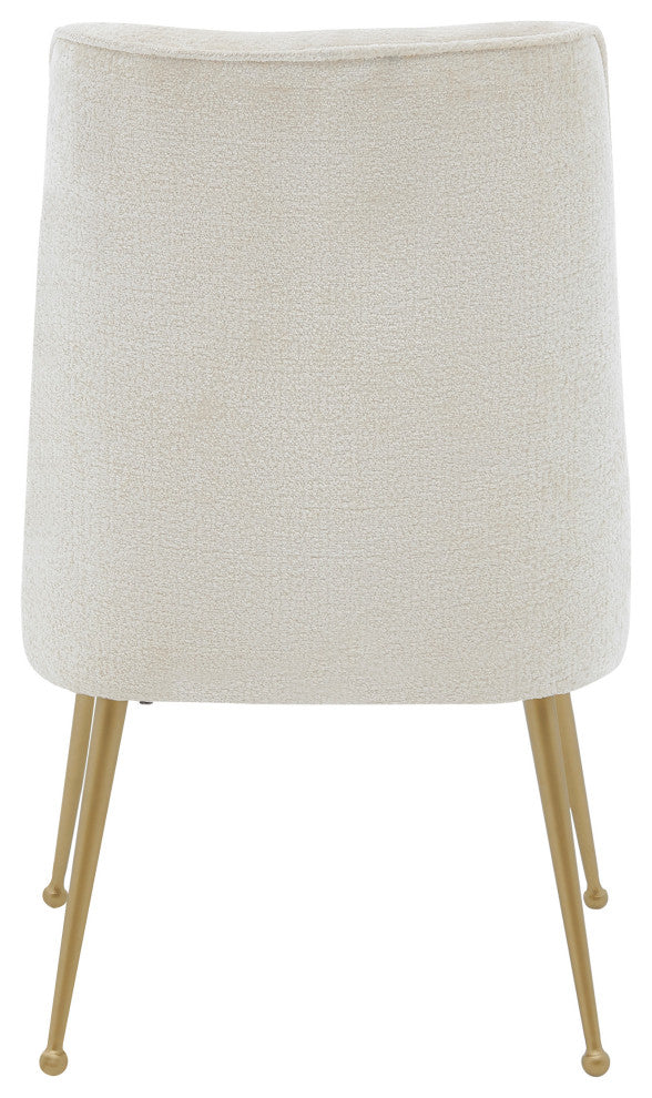 Cedric Fabric Dining Side Chair Gold Legs, Set of 2, Opus Cream