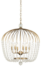 Varaluz 343P06 Voliere 6 Light 25"W Beaded Chandelier - Havana Gold