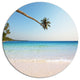 Long Coconut Palm Into The Sea, Seashore Disc Metal Wall Art, 23"