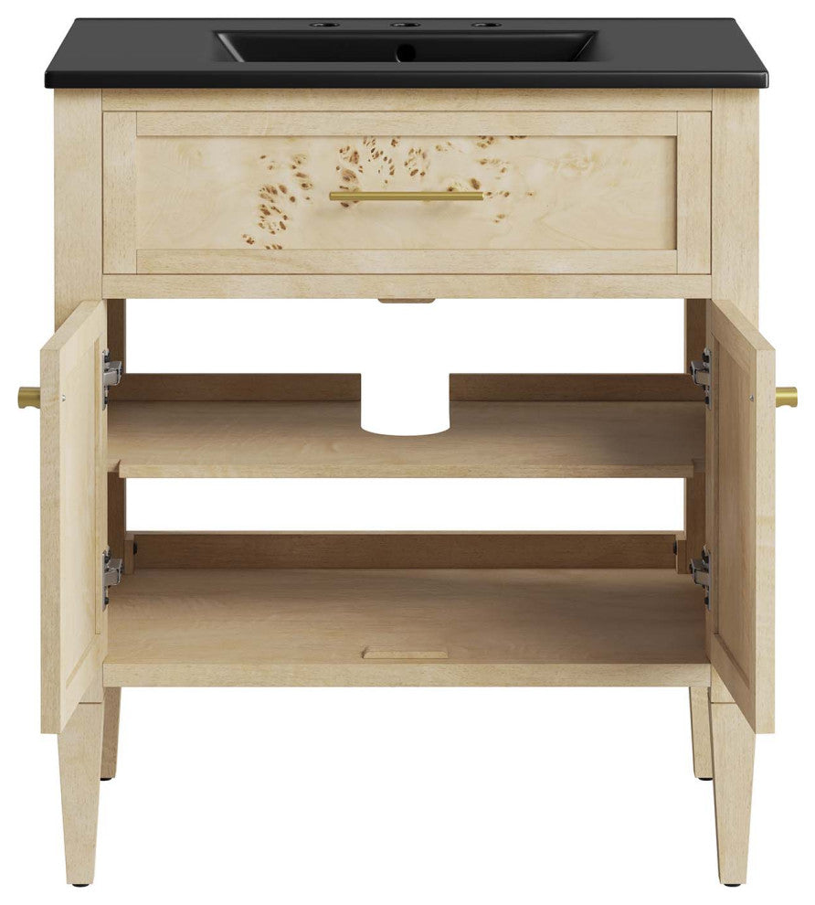 Elysian 30" Wood Bathroom Vanity - Black Burl
