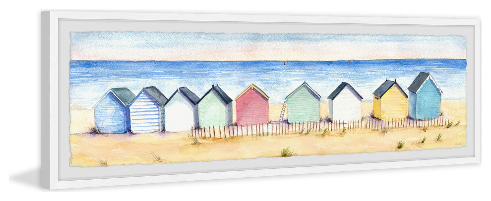 "Beach Please" Framed Painting Print, 30x10