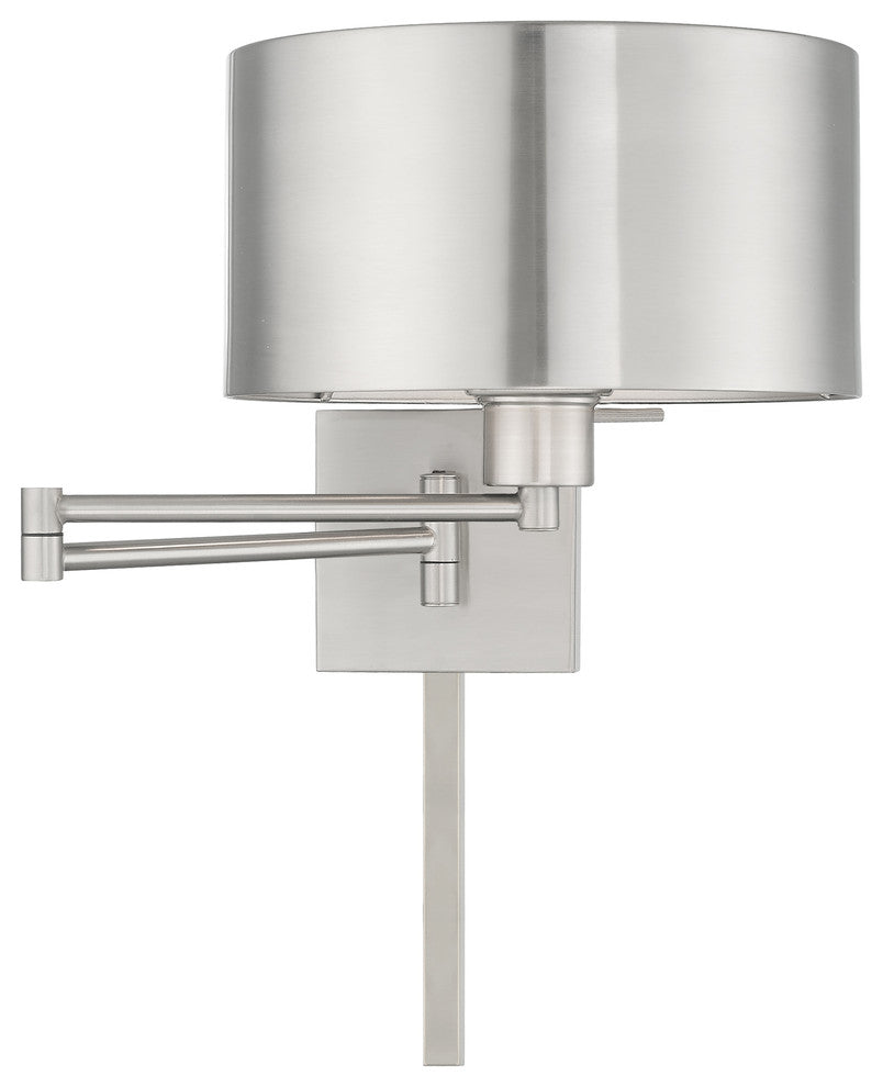 Livex Lighting Brushed Nickel 1-Light Swing Arm Wall Lamp