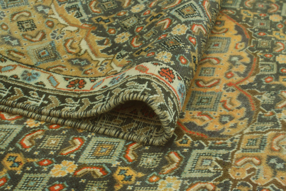 Fine Vintage Distressed Jordyn Charcoal/Ivory Runner, 3'1 x 8'8