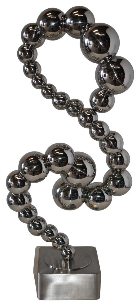 Modern Art Abstract Made of Shiny Metal Chrome Balls Size: 10" x 7" x 24"H