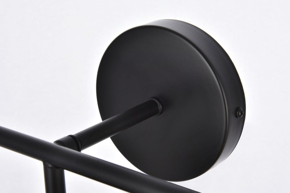 Helen 3-Light Bath Sconce, Black With Frosted Shade