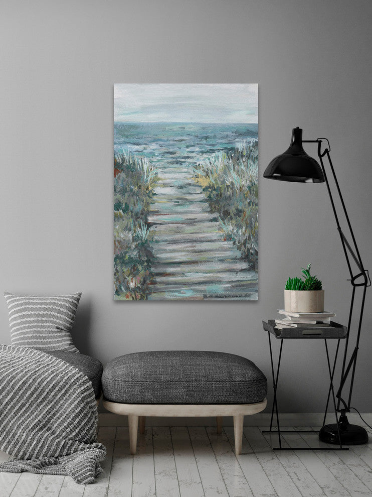 "Way to the Sea" Painting Print on Wrapped Canvas, 30"x45"