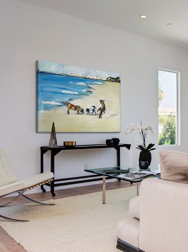 "Dogs Play" Painting Print on Canvas by Tori Campisi