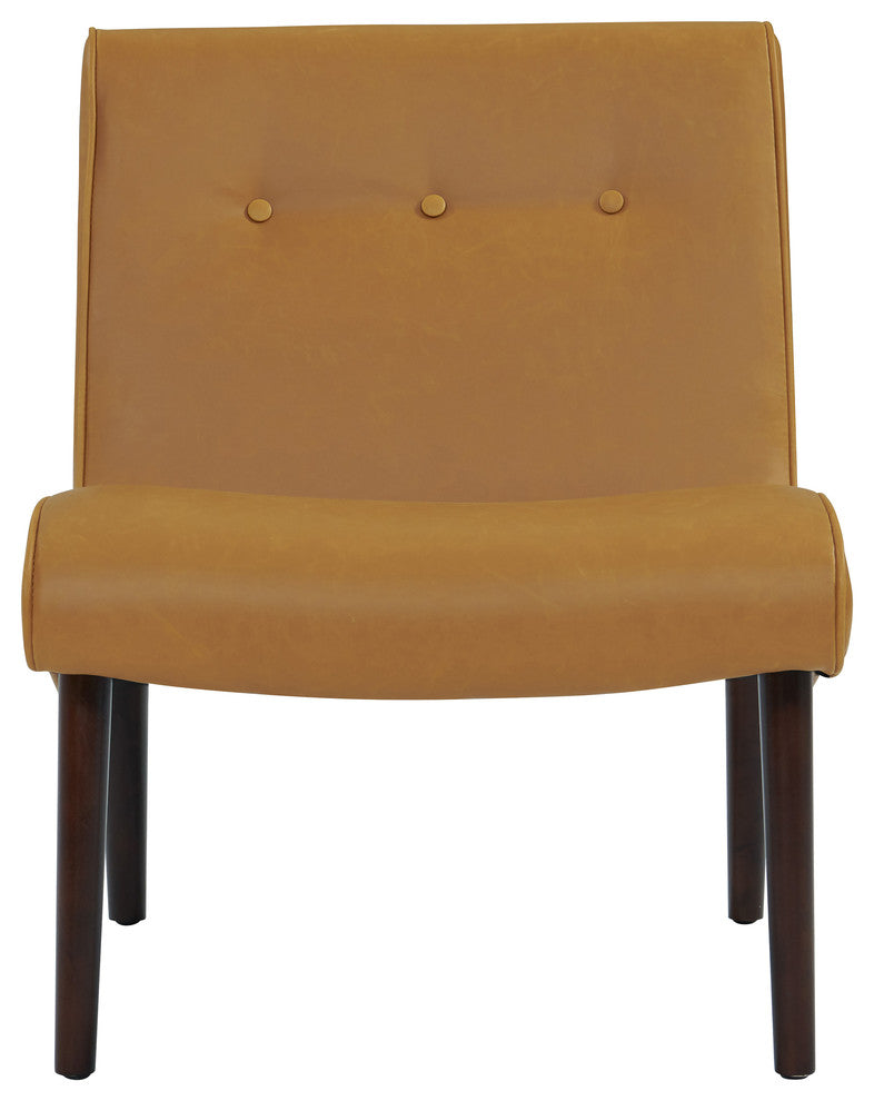 Alexis Accent Chair, Vintage Caramel, Faux Leather