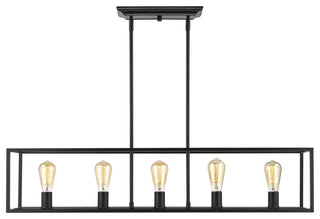 Golden Lighting 2072-LP Wesson 5 Light 41"W Linear Chandelier - Black