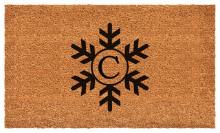 Calloway Mills Snowflake Monogram Doormat, 17"x29", Letter C
