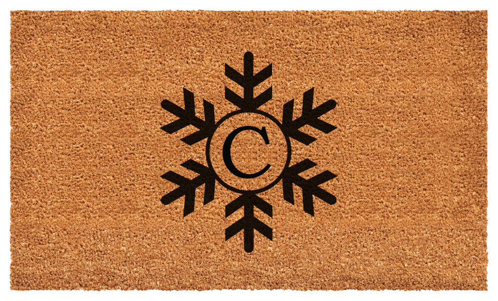 Calloway Mills Snowflake Monogram Doormat, 17"x29", Letter C