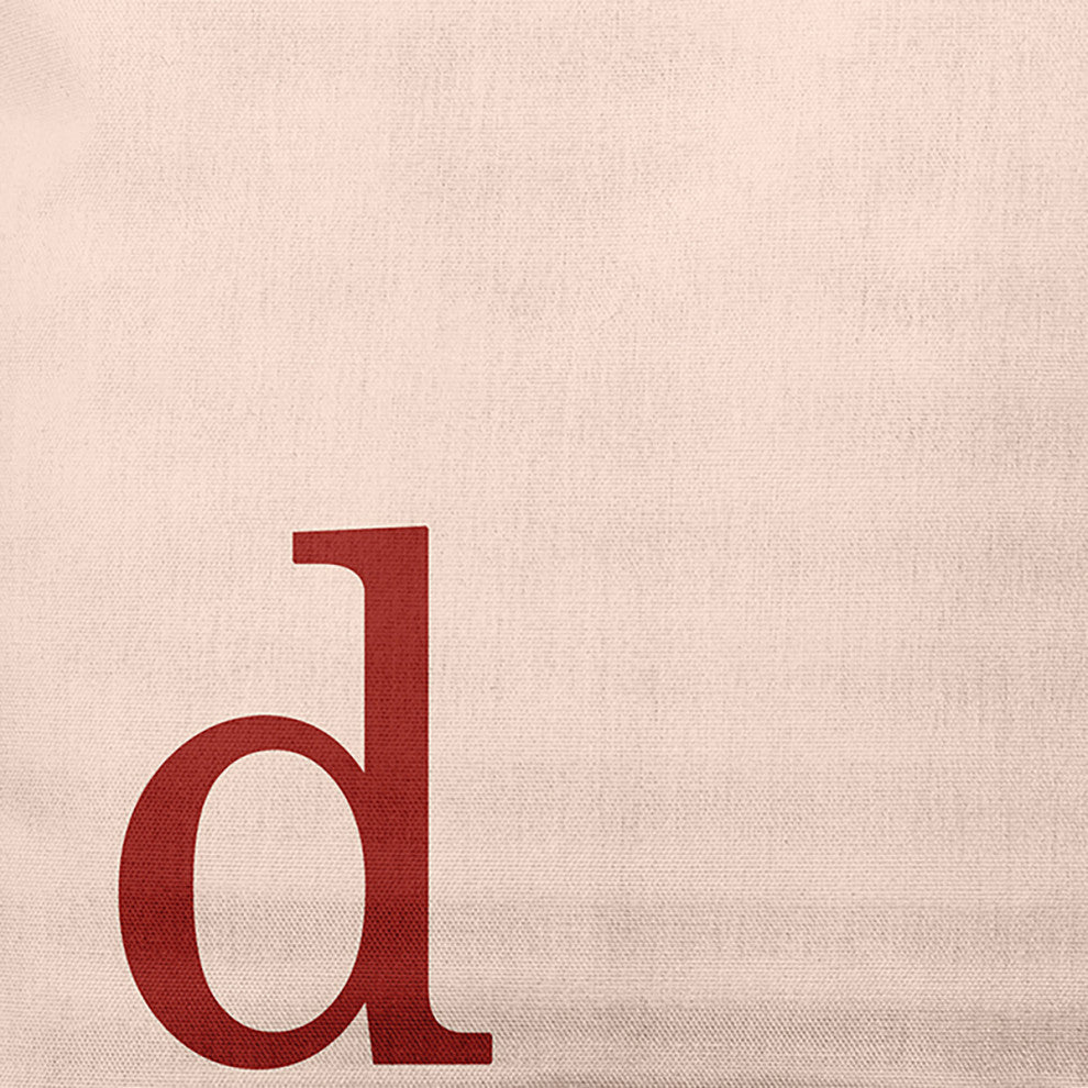 20"x20" Modern Monogram Decorative Throw Pillow, Maple Red