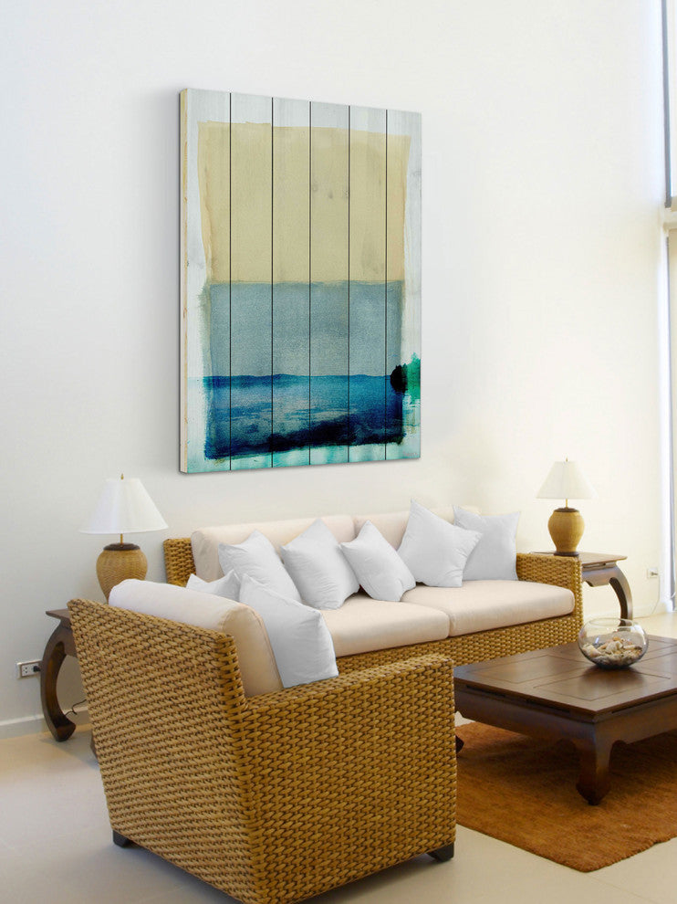 "Bondi Lake" Wall Art on Wood, 30"x45"