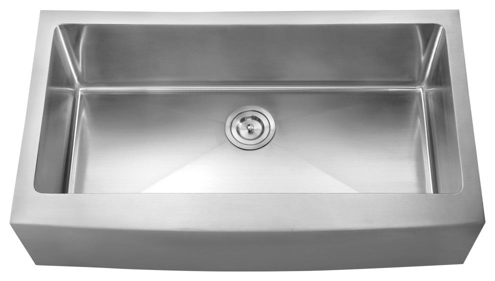Dowell Apron Farmer Undermount Single Bowl Stainless Kitchen Sink - Small Radius, 33w X 16l X 9d