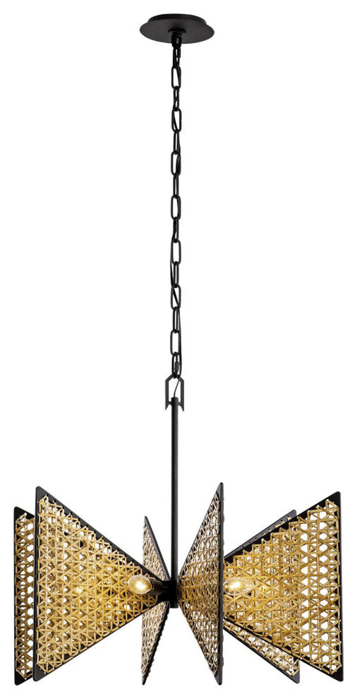 Machina 6-Lt Chandelier - Matte Black/Sulahiya