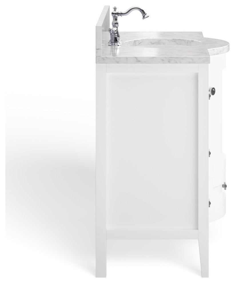 Blanc Bathroom Vanity, White, 48", Single Sink, Freestanding