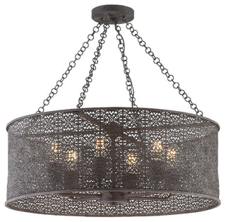 Crystorama Lighting Group JAS-A5016 Jasmine 6 Light 25"W Drum - Forged Bronze
