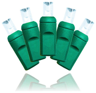 50 5Mm Pure White Strobe Lights 6" Spacing On Green Wire
