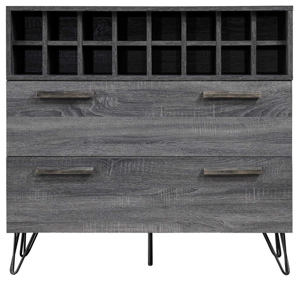 GDF Studio Annabelle Mid Century Finished Faux Wood Wine and Bar Cabinet, Sonoma